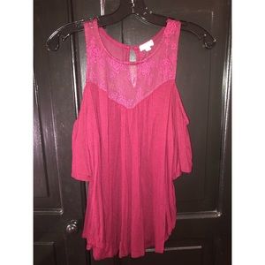 Maroon off the shoulder top